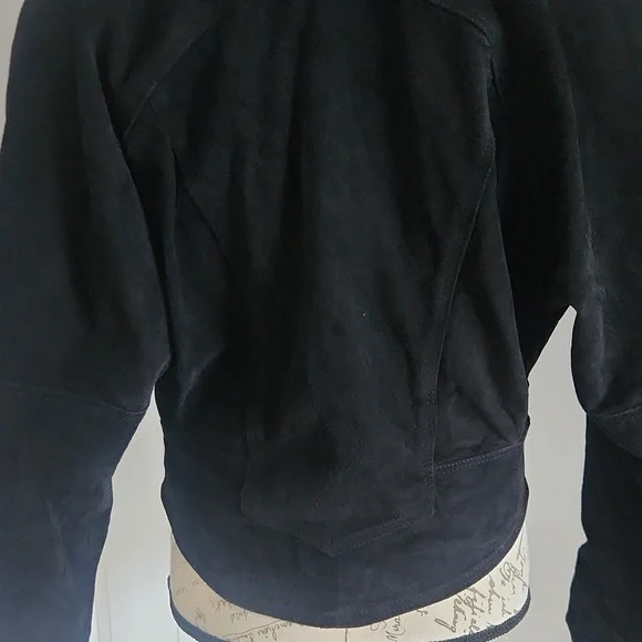 VERA PELLE VINTAGE SUEDE LEATHER CROPPED JACKET SIZE 42=10 usa - Picture 11 of 12